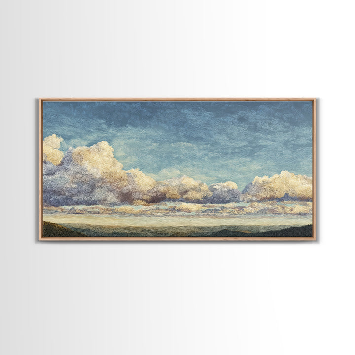 Blush and Taupe Cloudscape Canvas Print, Master Bedroom, Wall Decal, Bedroom Decor, Watercolor Art, Sanctuary, MAS-2x1-74