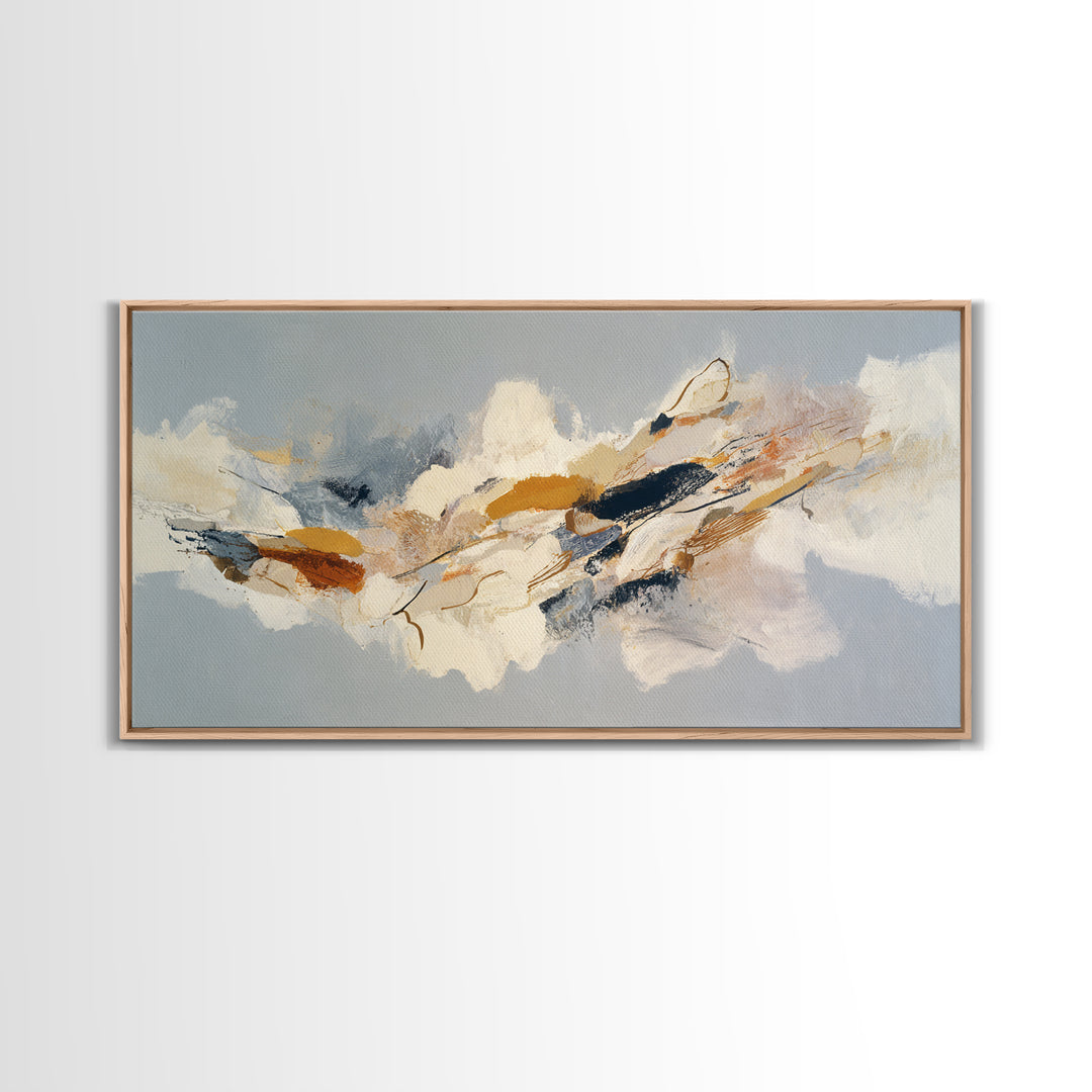 Large Cream Abstract Framed Canvas Print, Master Bedroom, Minimalist Wall Art, Bedroom Decor, Sanctuary, Over Bed Wall Art, MAS-2x1-85