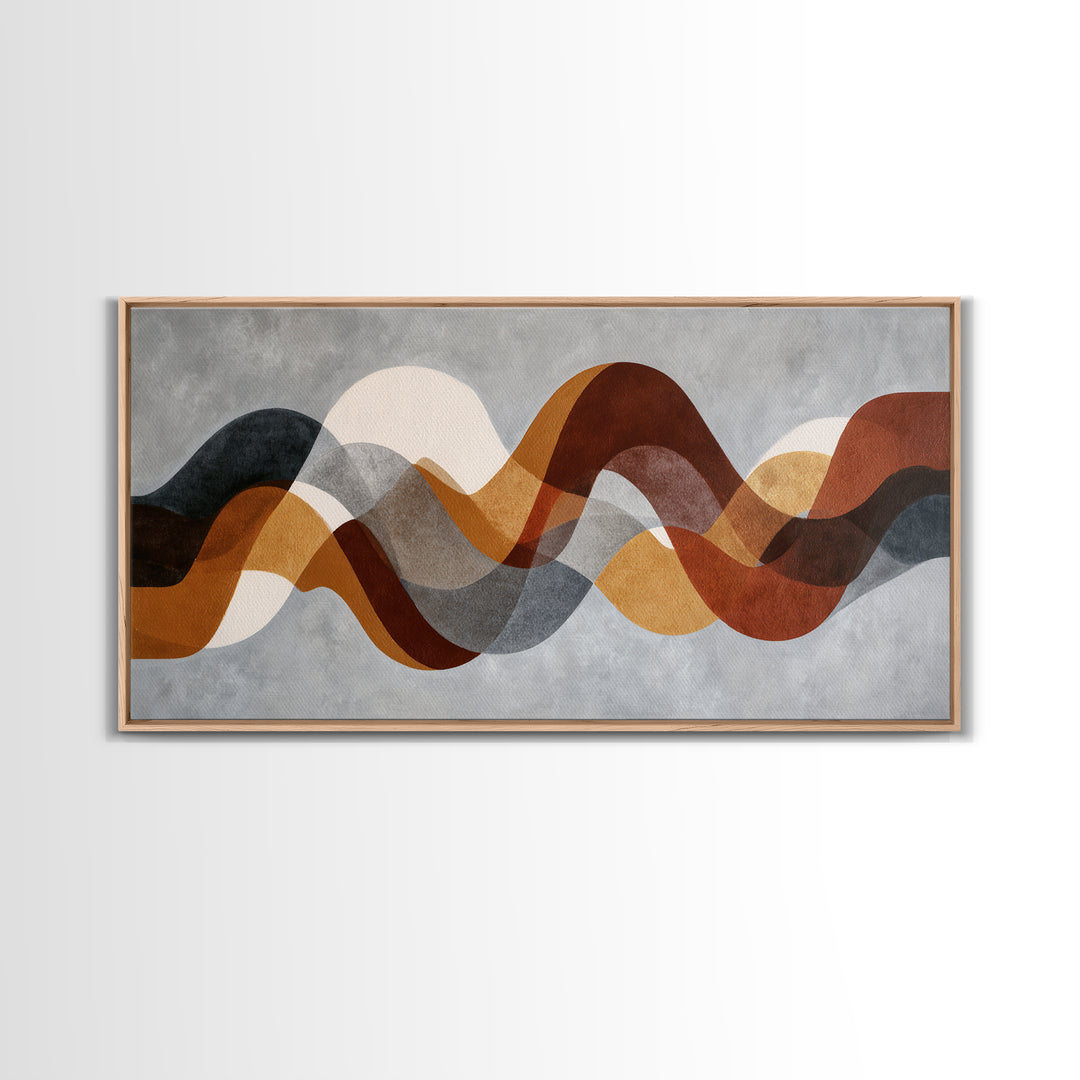 Abstract Wave Forms Framed Canvas Print, Master Bedroom, Bedroom Wall Decor, Bedroom Decor, Abstract Art, Sanctuary 188, MAS-2x1-88