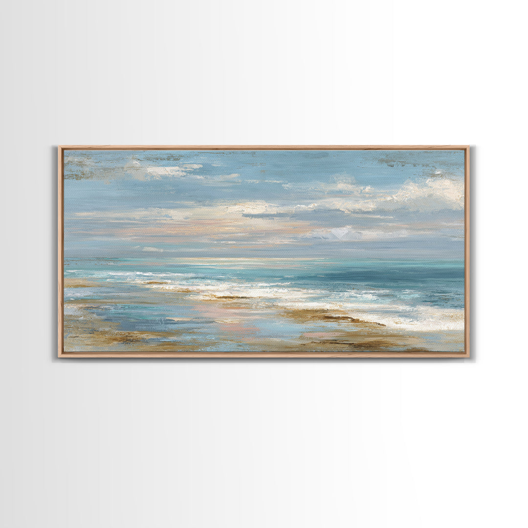 Hotel Coastal Landscape Canvas Print, Master Bedroom, Farmhouse Wall Art, Bedroom Decor, Oil Painting, Sanctuary, MAS-2x1-89