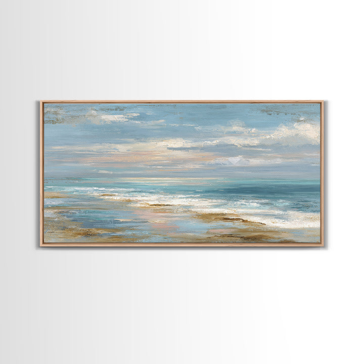 Hotel Coastal Landscape Canvas Print, Master Bedroom, Farmhouse Wall Art, Bedroom Decor, Oil Painting, Sanctuary, MAS-2x1-89