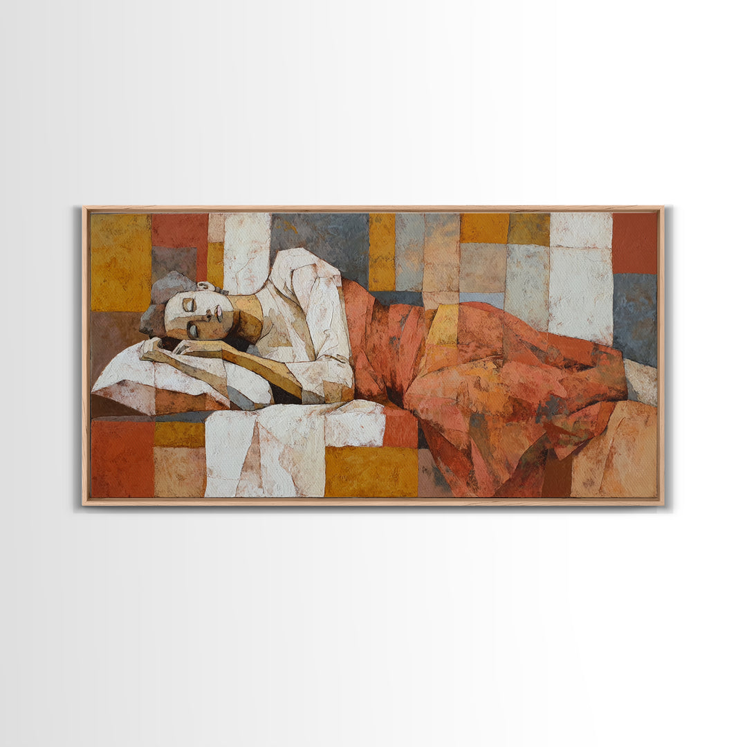 Classical Reclining Figure Implied Through Line Art Canvas Print, Master Bedroom, Wedding Decor, Bedroom Decor, Sanctuary, MAS-2x1-90