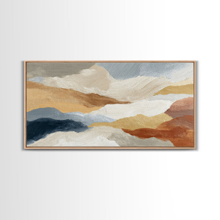 Soft Abstract Linen Texture Framed Canvas Print, Master Bedroom, Neutral Decor, Bedroom Decor, Fine Art, Sanctuary, Home Decor, MAS-2x1-95