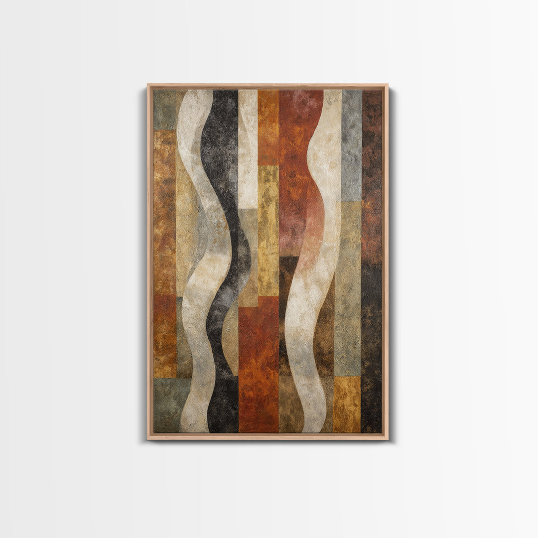 Abstract Wave Forms Framed Canvas Print, Master Bedroom, Bedroom Decor, Abstract Art, Sanctuary, Farmhouse Wall Art, MAS-2x3-100
