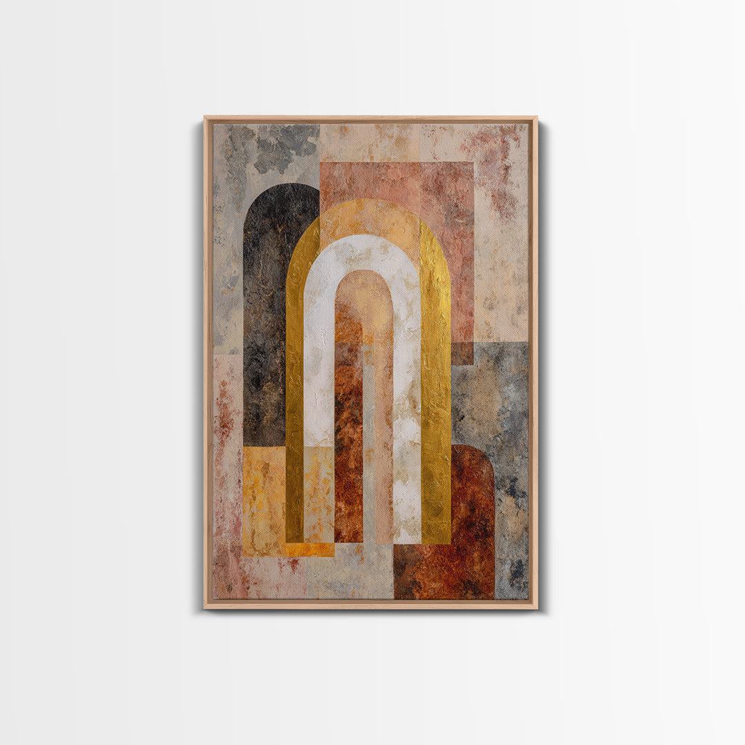 Gold Accented Abstract Arches Canvas Print, Master Bedroom, Gallery Decor, Bedroom Decor, Fine Art, Sanctuary, Wall Art, MAS-2x3-16