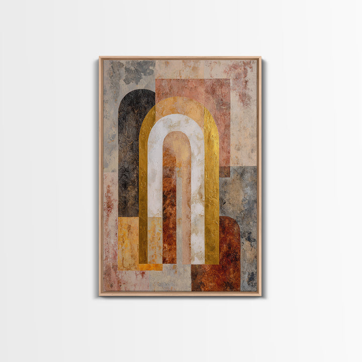 Gold Accented Abstract Arches Canvas Print, Master Bedroom, Gallery Decor, Bedroom Decor, Fine Art, Sanctuary, Wall Art, MAS-2x3-16