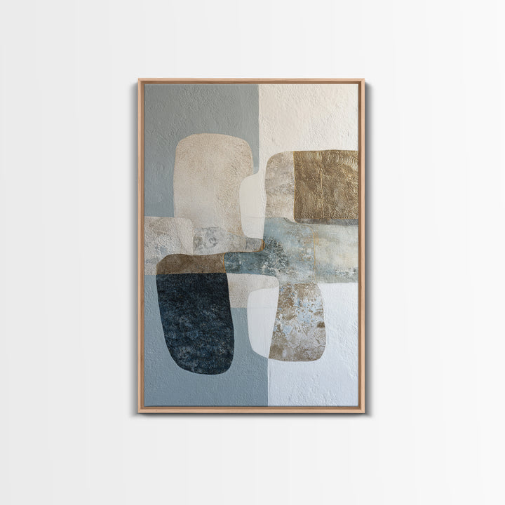 Minimal Stone Shapes Framed Canvas Print, Master Bedroom, Modern Decor, Bedroom Decor, Abstract Art, Sanctuary, Wall Decor, MAS-2x3-24