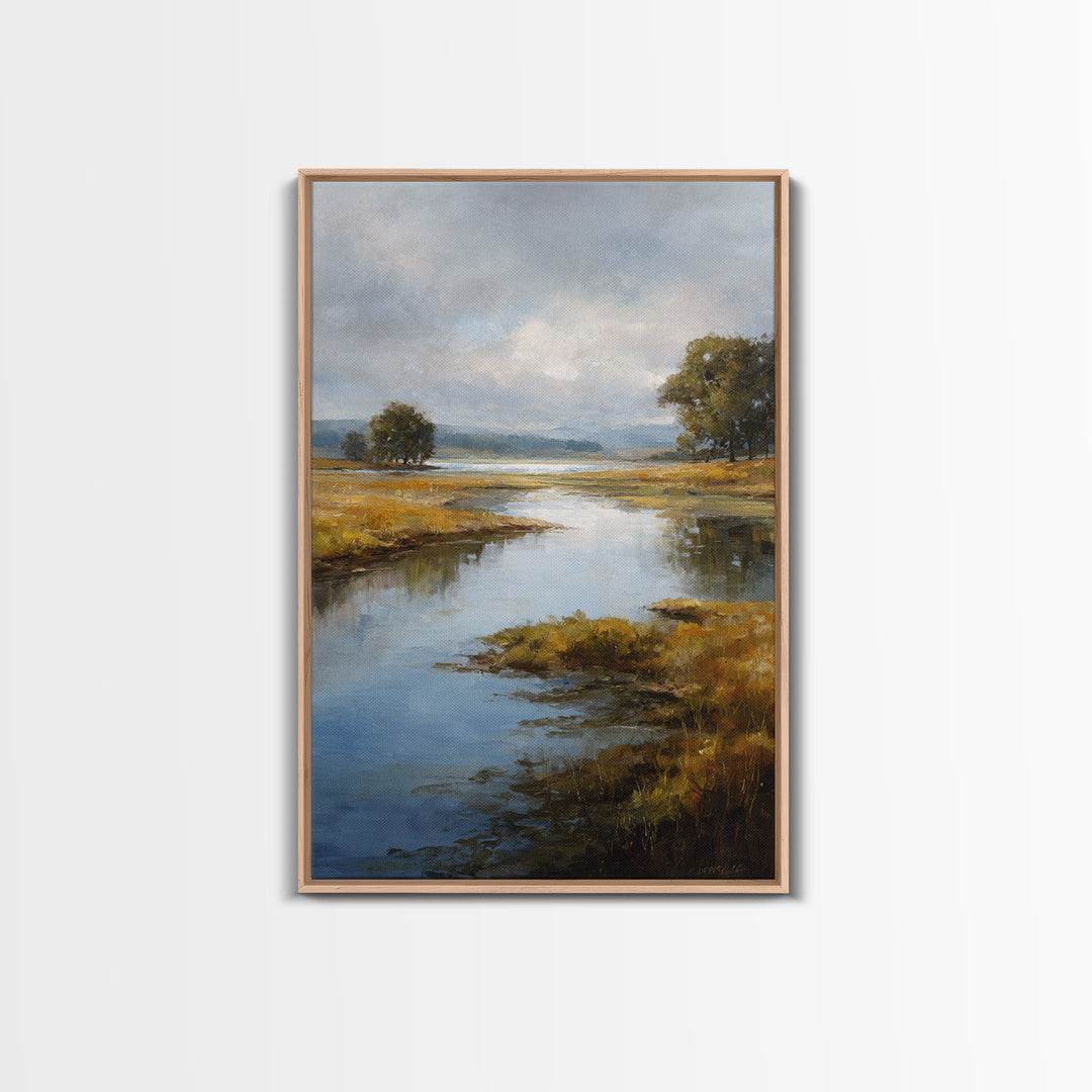 Serene Lake with Pale Morning Reflection Canvas Print, Master Bedroom, Printable Art, Bedroom Decor, Fine Art, Sanctuary, MAS-2x3-39