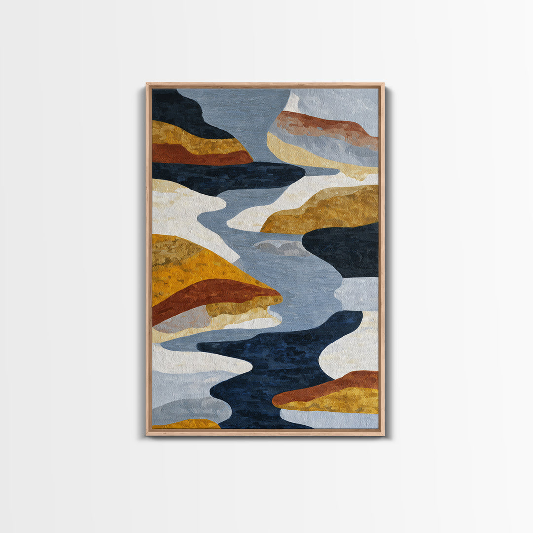 Abstract Wave Forms Framed Canvas Print, Master Bedroom, Bedroom Decor, Abstract Art, Sanctuary, Bedroom Wall Art, MAS-2x3-4