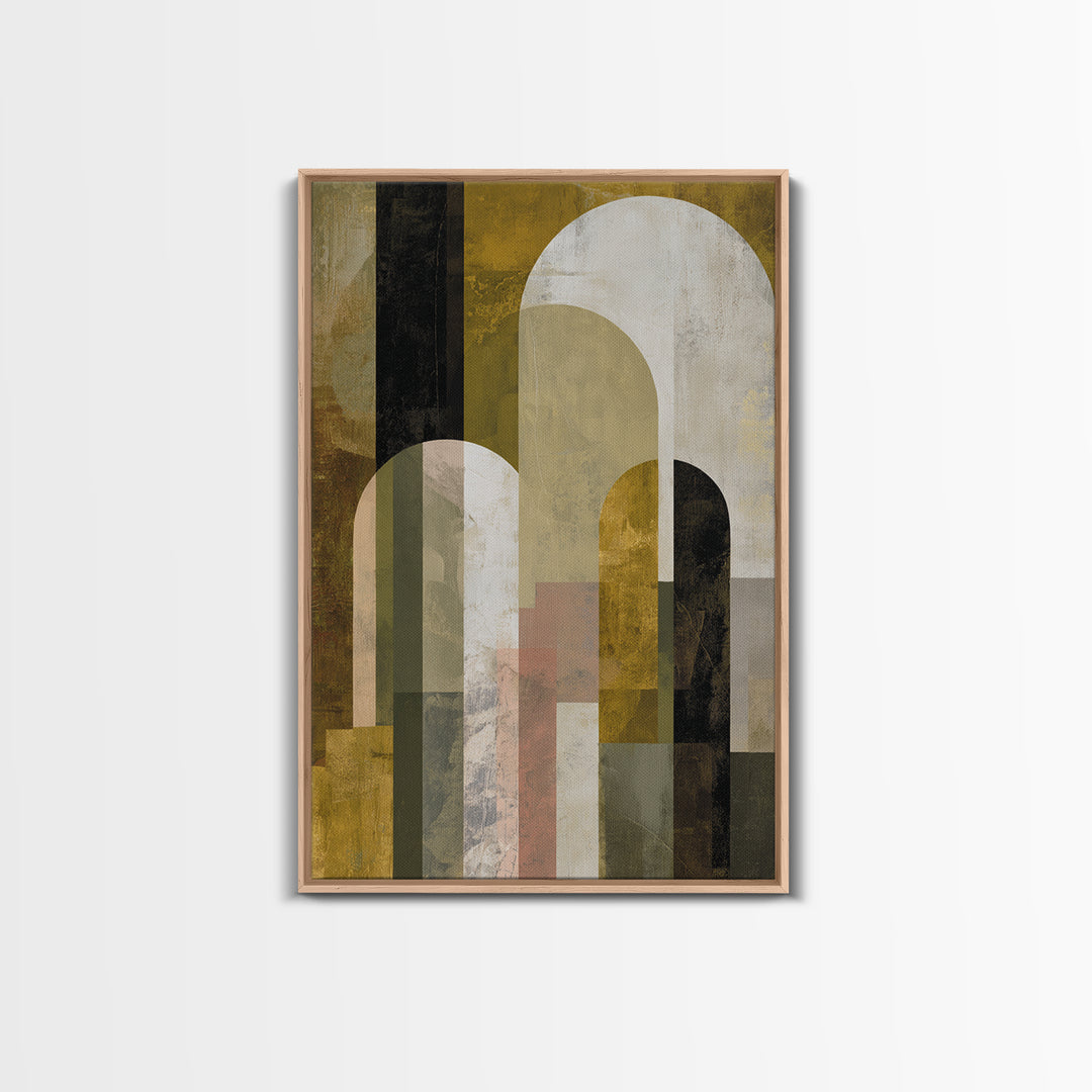 Gold Accented Abstract Arches Canvas Print, Master Bedroom, Contemporary Art, Bedroom Decor, Abstract Art, Sanctuary, MAS-2x3-40