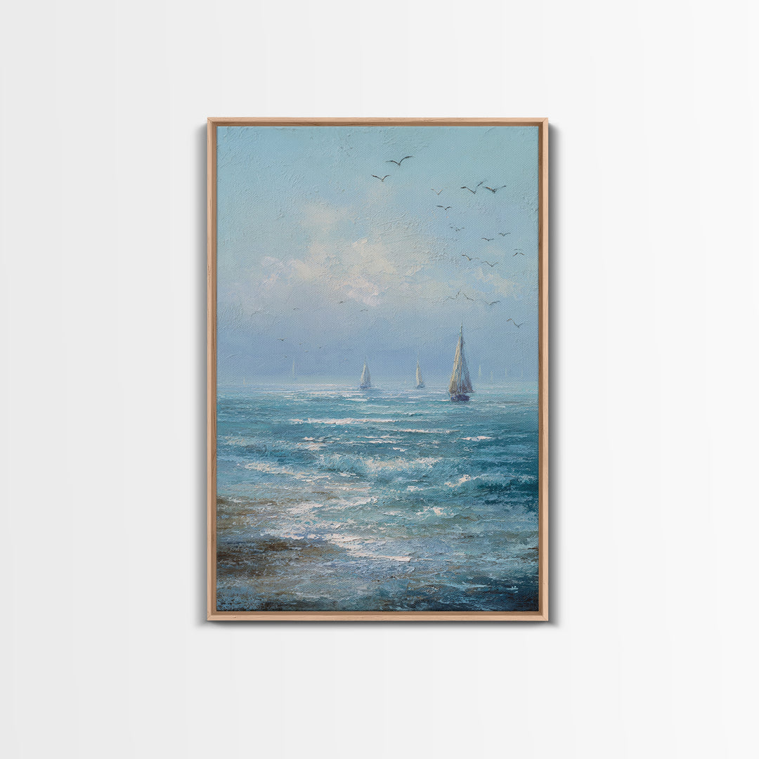 Hotel Coastal Landscape Framed Canvas Print, Master Bedroom, Farmhouse Wall Decor, Bedroom Decor, Fine Art, Sanctuary, MAS-2x3-53