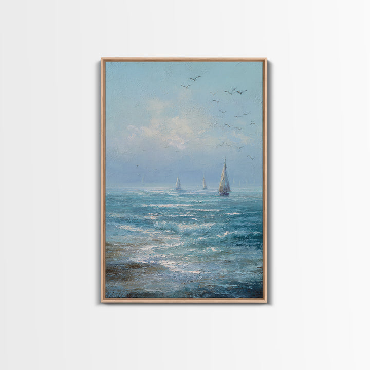 Hotel Coastal Landscape Framed Canvas Print, Master Bedroom, Farmhouse Wall Decor, Bedroom Decor, Fine Art, Sanctuary, MAS-2x3-53