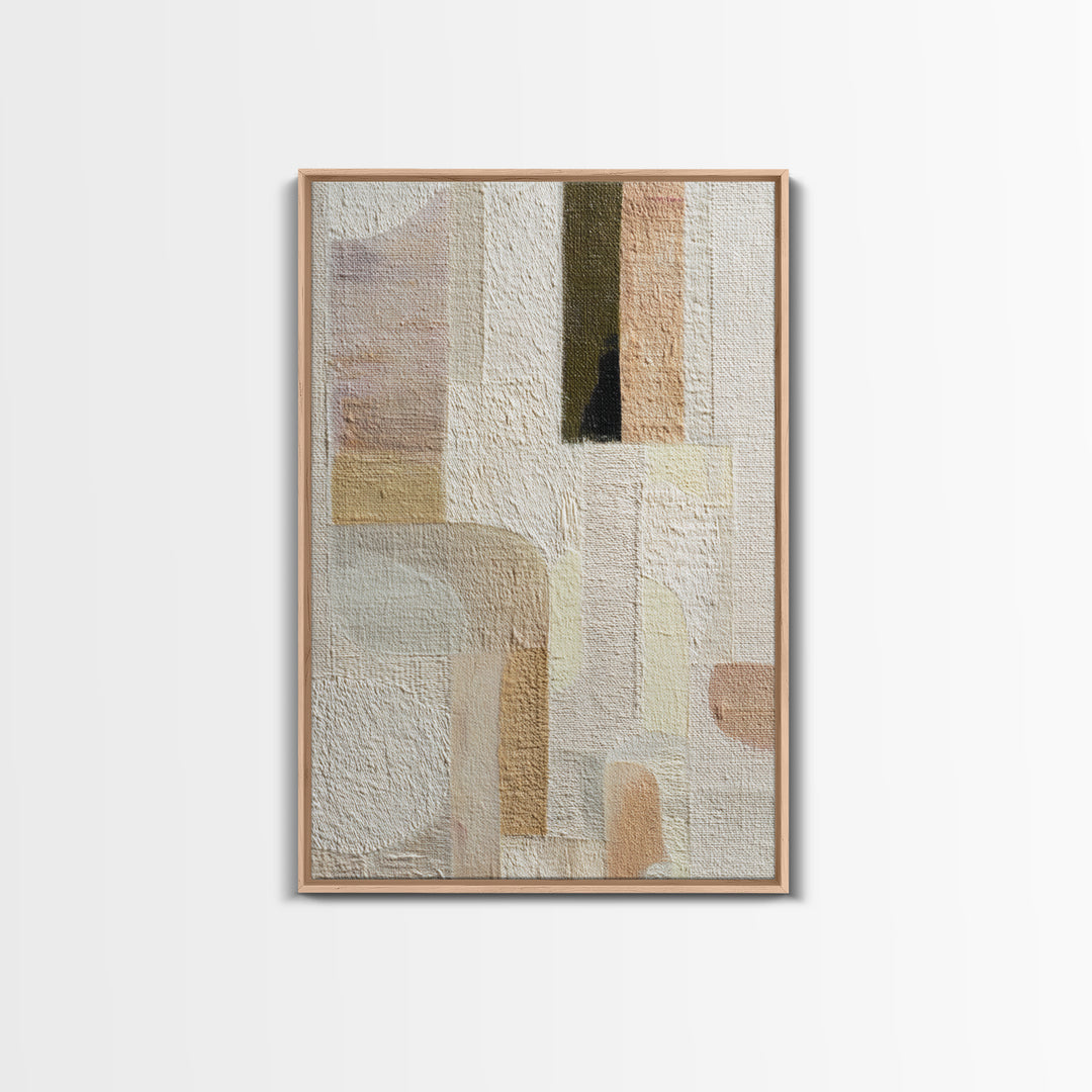 Soft Abstract Linen Texture Framed Canvas Print, Master Bedroom, Farmhouse Wall Decor, Bedroom Decor, Abstract Art, Sanctuary, MAS-2x3-59