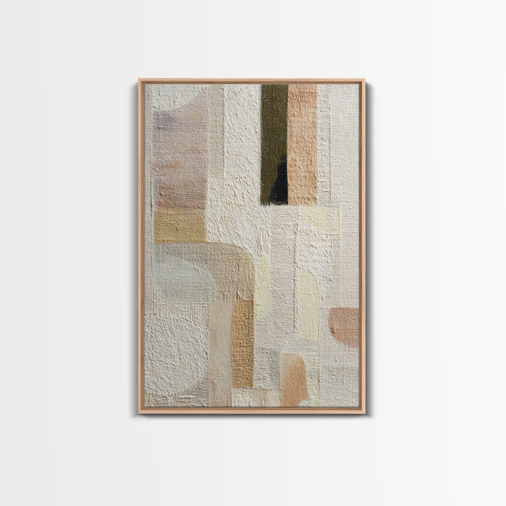 Soft Abstract Linen Texture Framed Canvas Print, Master Bedroom, Farmhouse Wall Decor, Bedroom Decor, Abstract Art, Sanctuary, MAS-2x3-59