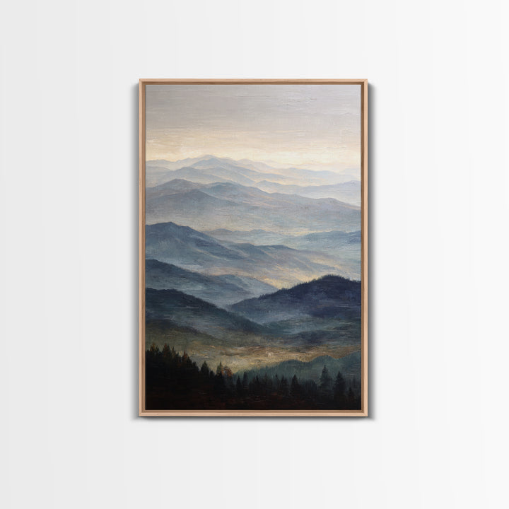 Soft Mountain Ridge Framed Canvas Print, Master Bedroom, Bedroom Prints, Bedroom Decor, Fine Art, Sanctuary, Gallery Decor, MAS-2x3-69