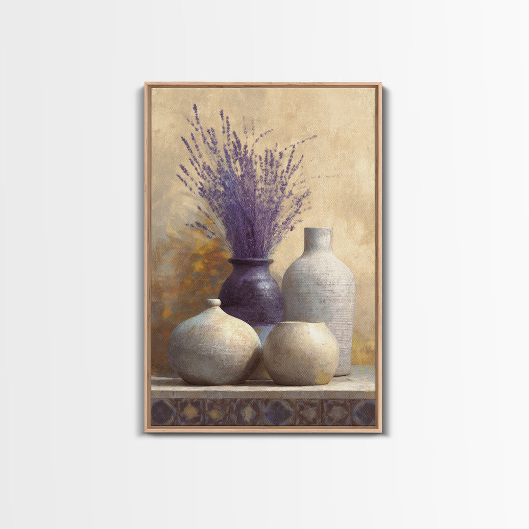 Lavender Field at Twilight Framed Canvas Print, Master Bedroom, Wall Decal, Bedroom Decor, Watercolor Art, Sanctuary, MAS-2x3-74