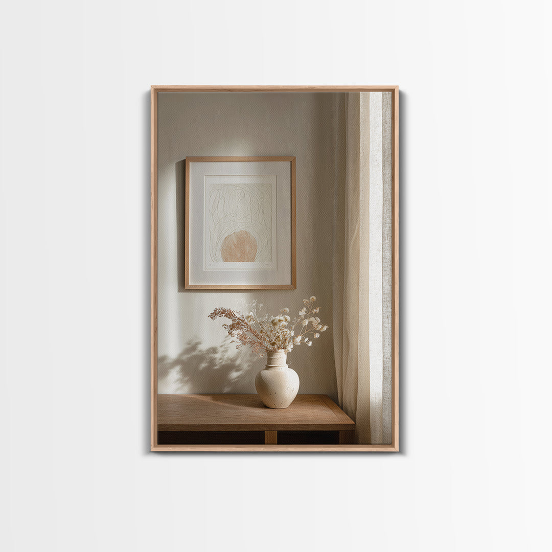 Minimal Two Figure Line Drawing Framed Canvas Print, Master Bedroom, Wall Art Bedroom, Bedroom Decor, Fine Art, Sanctuary, MAS-2x3-85