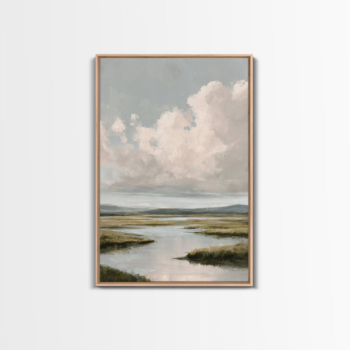 Blush and Taupe Cloudscape Canvas Print, Master Bedroom, Canvas Print, Bedroom Decor, Abstract Art, Sanctuary, MAS-2x3-86