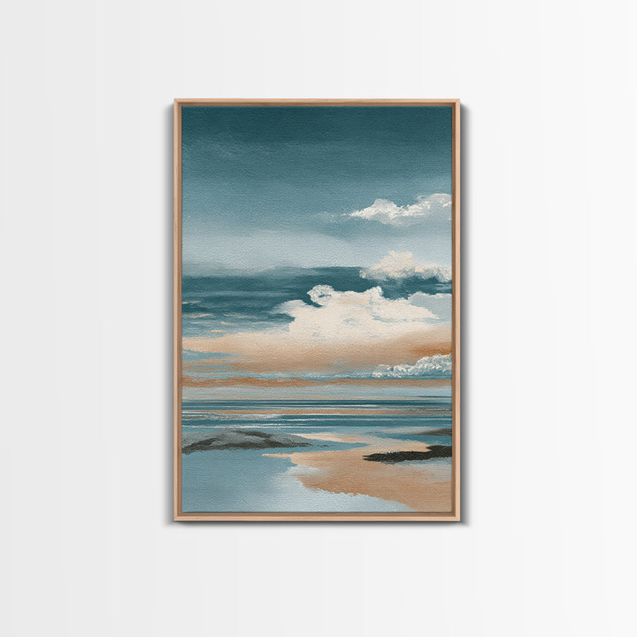 Elegant Moonlit Ocean Horizon Canvas Print, Master Bedroom, Printable Art, Bedroom Decor, Fine Art, Sanctuary, Wall Art Bedroom, MAS-2x3-9