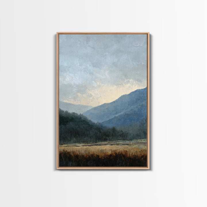Soft Mountain Ridge Framed Canvas Print, Master Bedroom, Bedroom Prints, Bedroom Decor, Fine Art, Sanctuary, Gallery Decor, MAS-2x3-93