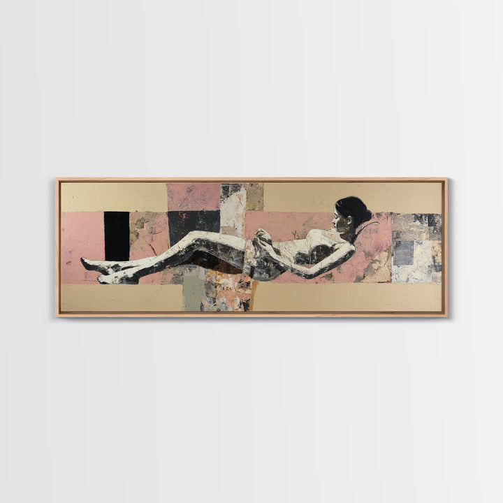 Classical Reclining Figure Implied Through Line Art Canvas Print, Master Bedroom, Modern Decor, Bedroom Decor, Sanctuary, MAS-3x1-14