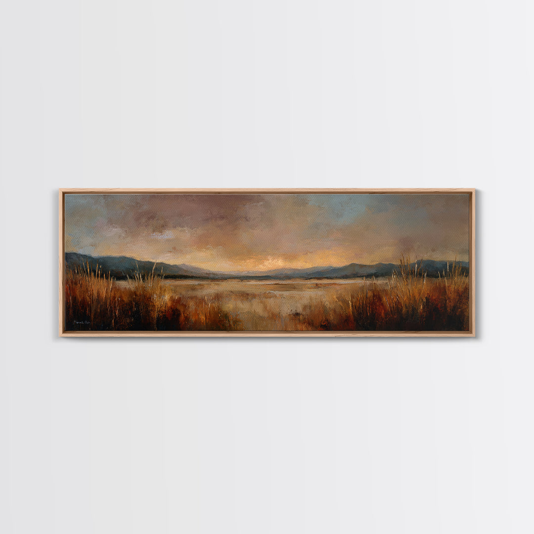 Quiet Desert Dusk Framed Canvas Print, Master Bedroom, Printable Art, Bedroom Decor, Fine Art, Sanctuary, Wall Art Bedroom, MAS-3x1-2