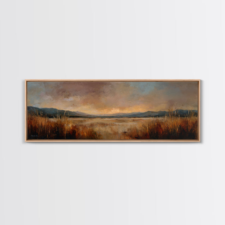 Quiet Desert Dusk Framed Canvas Print, Master Bedroom, Printable Art, Bedroom Decor, Fine Art, Sanctuary, Wall Art Bedroom, MAS-3x1-2