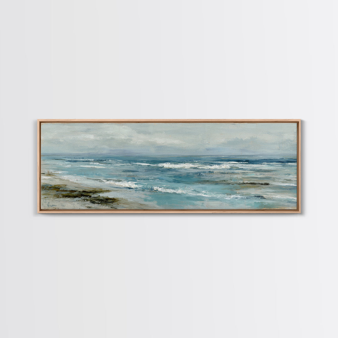 Hotel Coastal Landscape Framed Canvas Print, Master Bedroom, Bedroom, Bedroom Decor, Fine Art, Sanctuary, Boho Decor, MAS-3x1-37