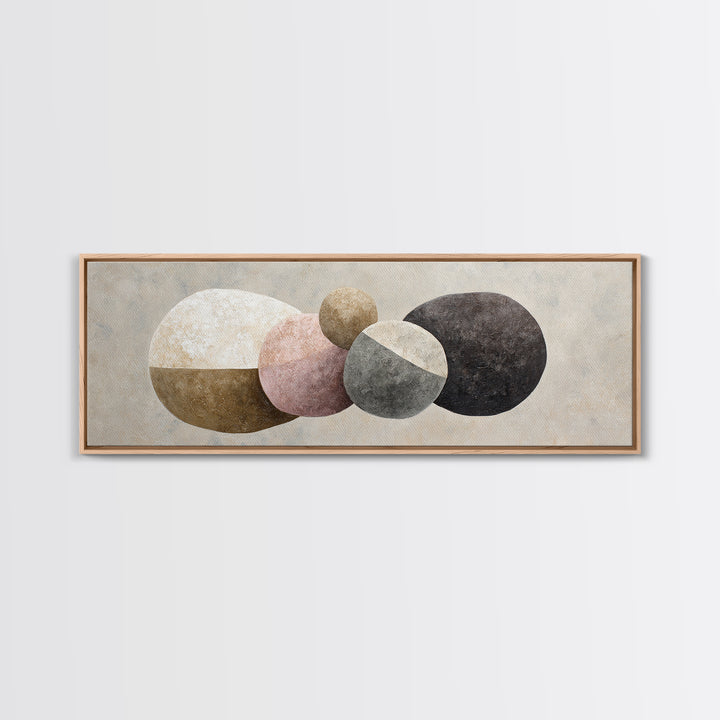 Minimal Stone Shapes Framed Canvas Print, Master Bedroom, Minimalist Decor, Bedroom Decor, Fine Art, Sanctuary, Farmhouse Decor, MAS-3x1-56