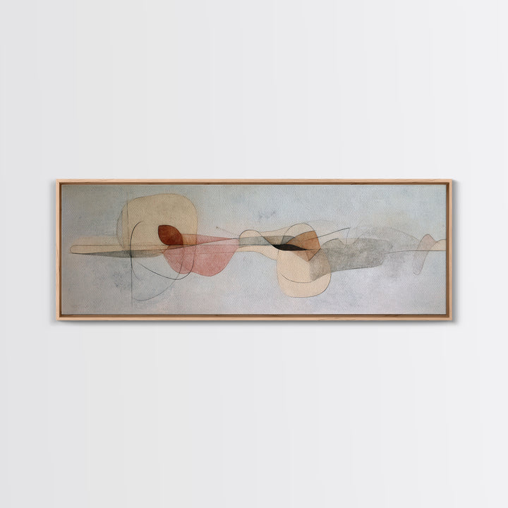 Minimal Two Figure Line Drawing Framed Canvas Print, Master Bedroom, Gallery Decor, Bedroom Decor, Fine Art, Sanctuary, MAS-3x1-69