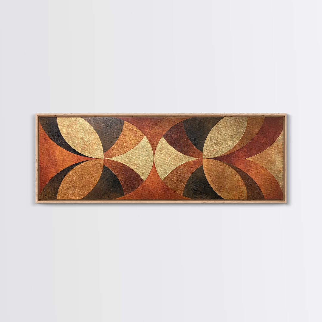 Gold Accented Abstract Arches Framed Canvas Print, Master Bedroom, Wall Decor, Bedroom Decor, Sanctuary, Farmhouse Wall Decor, MAS-3x1-72