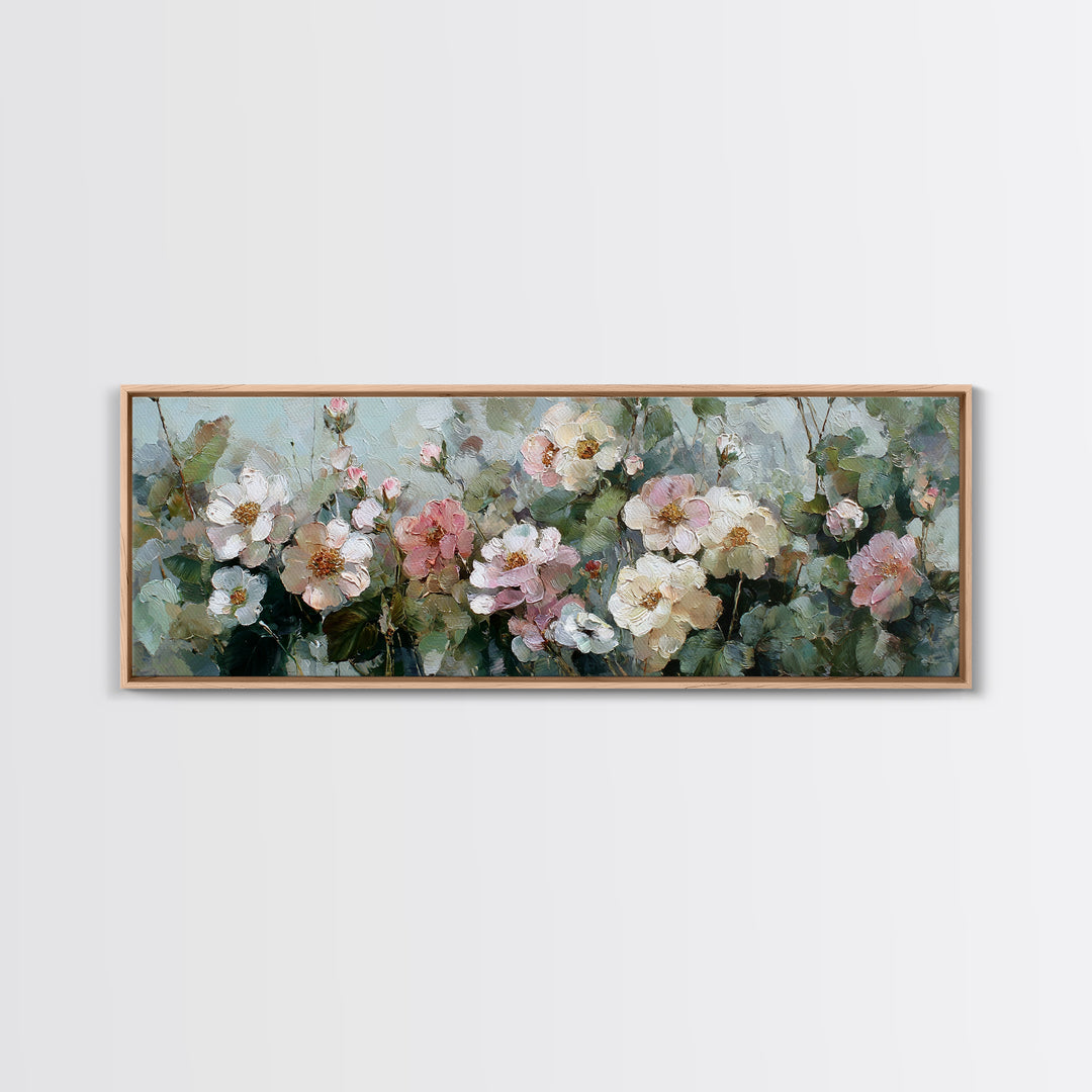 Dreamy Celestial Moon and Botanical Composition Canvas Print, Master Bedroom, Bedroom Wall Decor, Bedroom Decor, Sanctuary, MAS-3x1-75