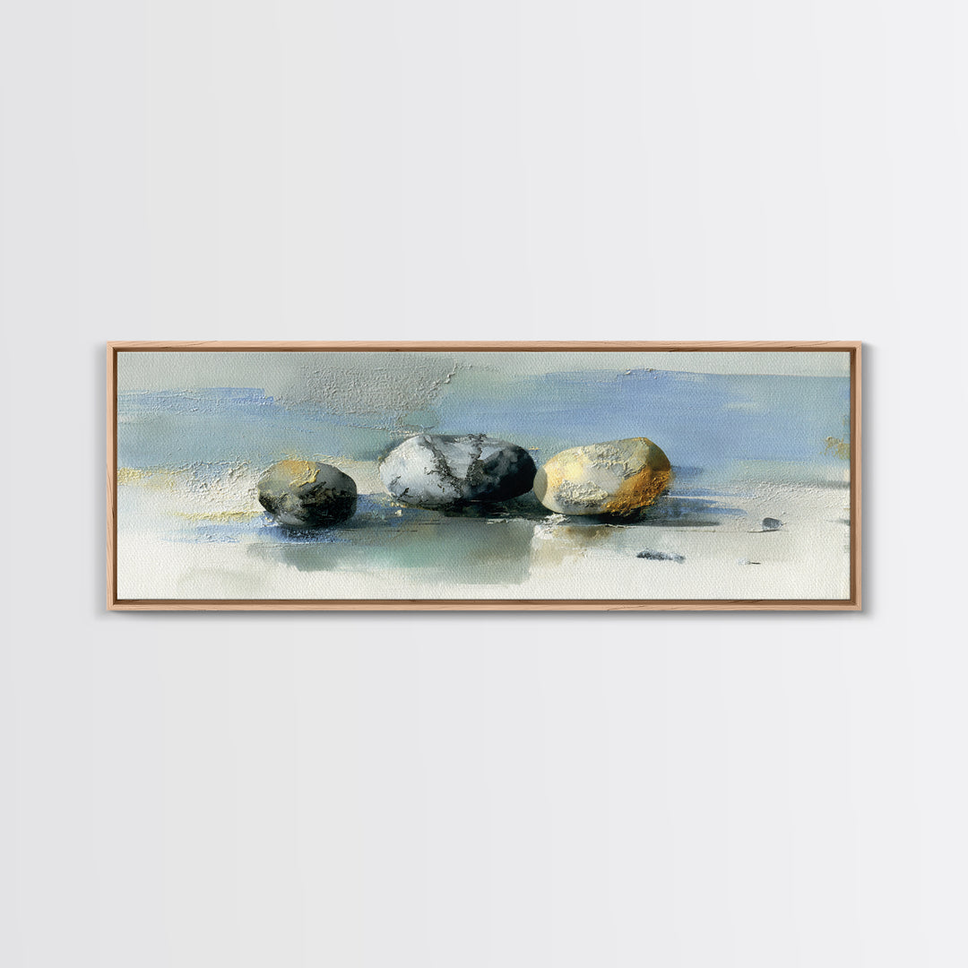 Minimal Stone Shapes Canvas Print, Master Bedroom, Above Bed Wall Art, Bedroom Decor, Abstract Art, Sanctuary, MAS-3x1-8