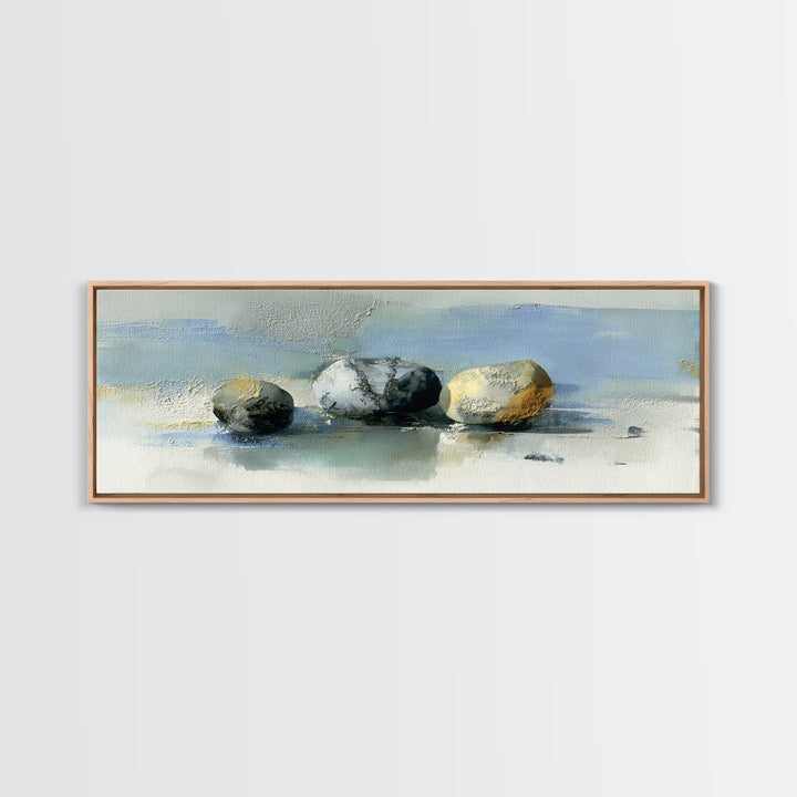 Minimal Stone Shapes Canvas Print, Master Bedroom, Above Bed Wall Art, Bedroom Decor, Abstract Art, Sanctuary, MAS-3x1-8