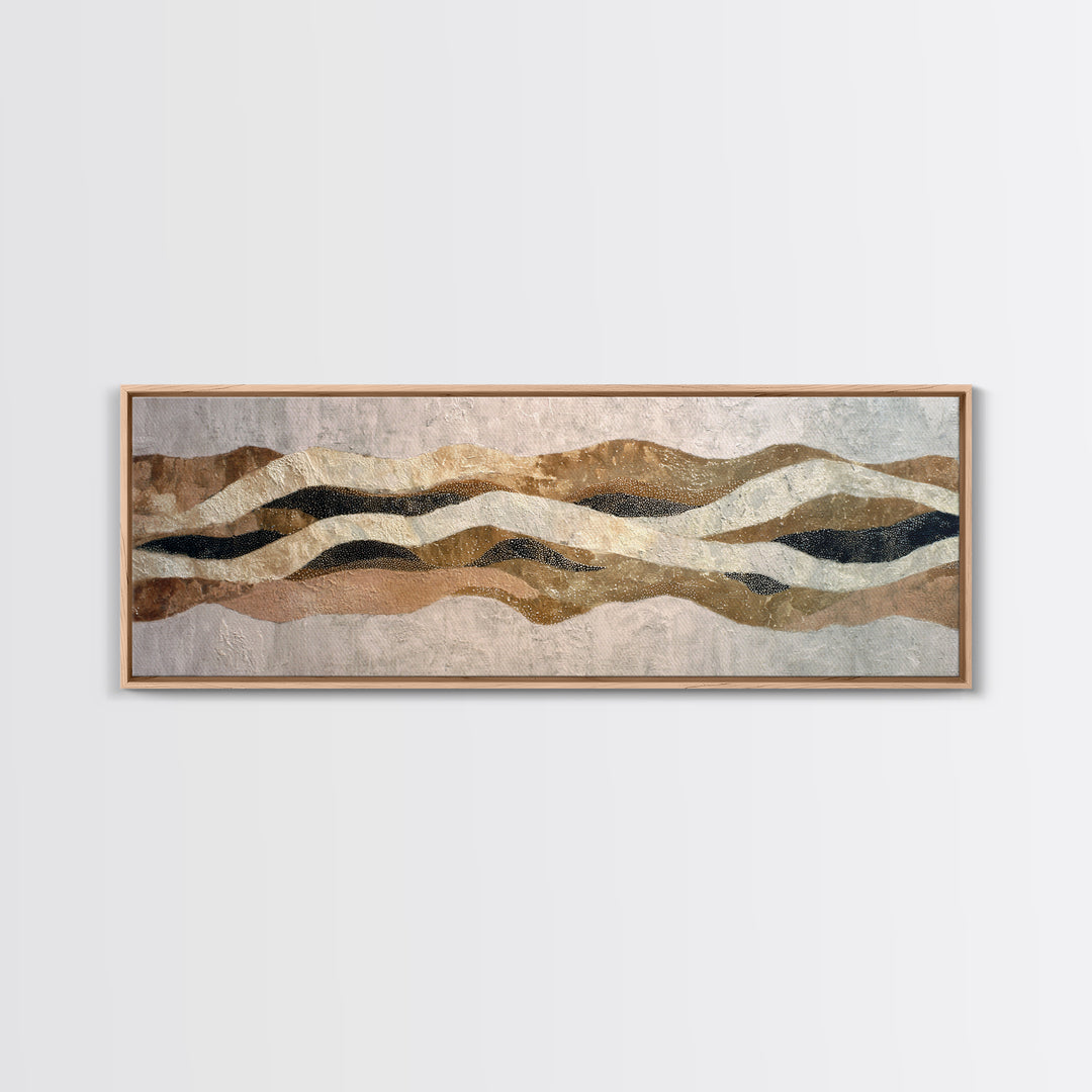 Abstract Wave Forms Framed Canvas Print, Master Bedroom, Bedroom Decor, Abstract Art, Sanctuary, Farmhouse Wall Art, MAS-3x1-84