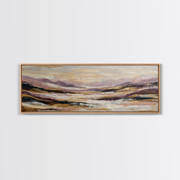 Elegant Moonlit Ocean Horizon Framed Canvas Print, Master Bedroom, Boho Decor, Bedroom Decor, Fine Art, Sanctuary, MAS-3x1-89