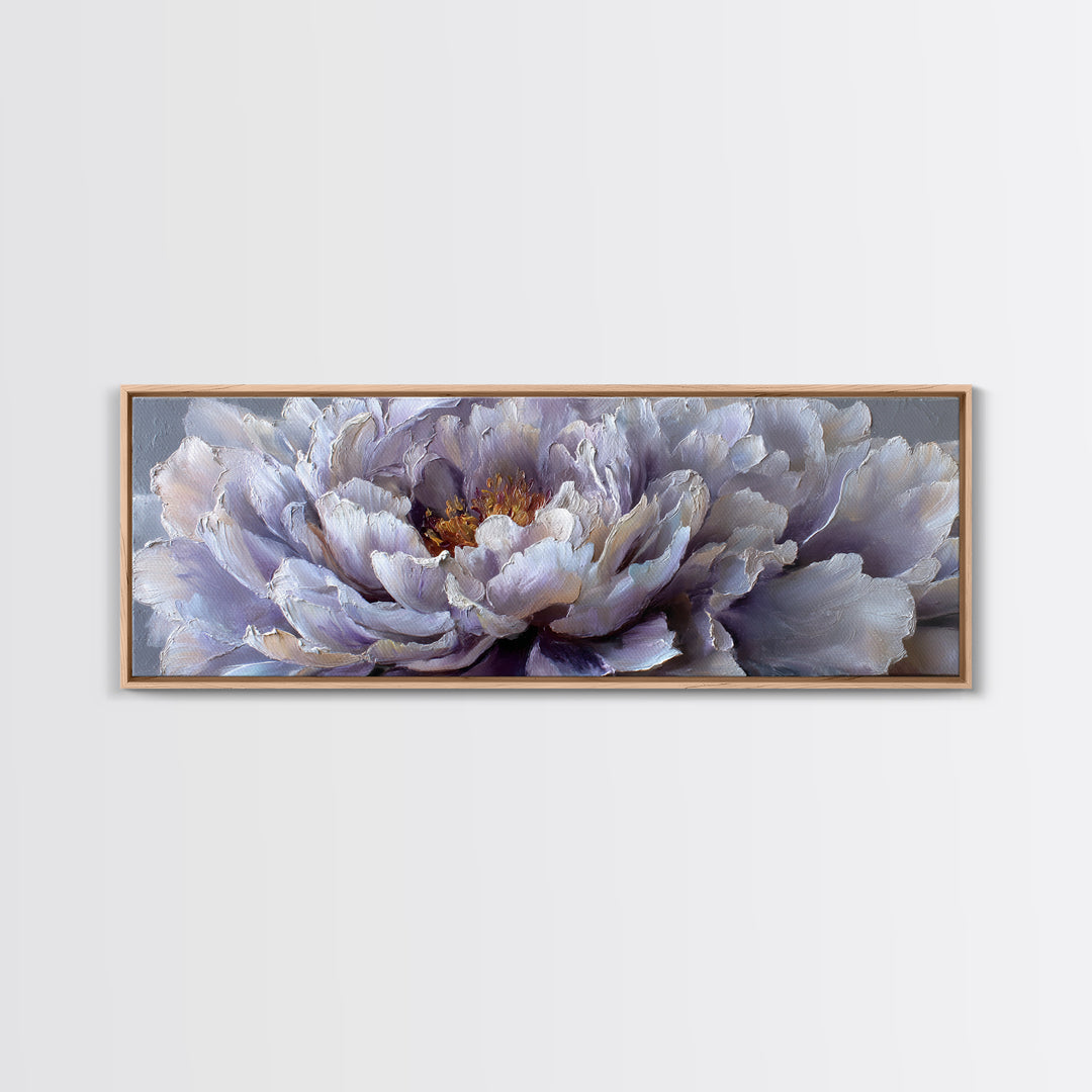 Romantic Neutral Peony Closeup Framed Canvas Print, Master Bedroom, Signs for Home, Bedroom Decor, Fine Art, Sanctuary, MAS-3x1-90