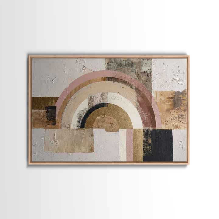 Gold Accented Abstract Arches Canvas Print, Master Bedroom, Wall Art Bedroom, Bedroom Decor, Sanctuary, Statement Artwork, MAS-3x2-12