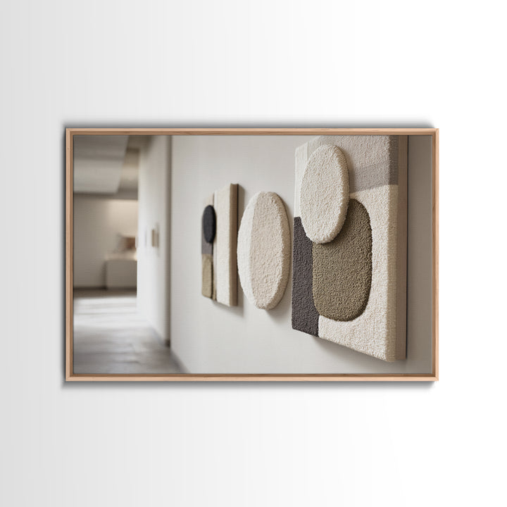 Minimal Stone Shapes Framed Canvas Print, Master Bedroom, Above Bed Wall Art, Bedroom Decor, Abstract Art, Sanctuary, MAS-3x2-20