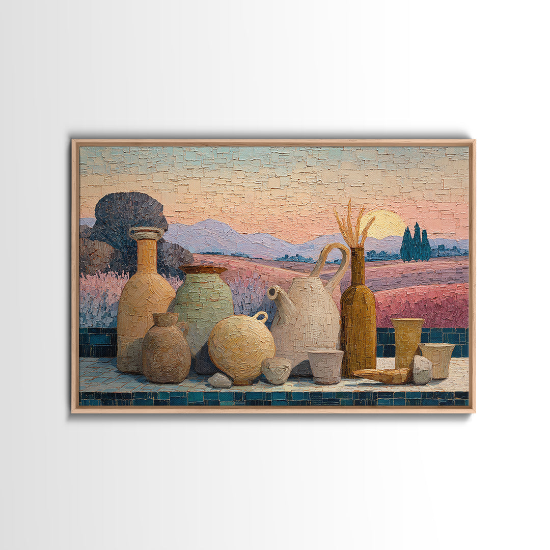 Lavender Field at Twilight Canvas Print, Master Bedroom, Farmhouse Wall Decor, Bedroom Decor, Oil Painting, Sanctuary, MAS-3x2-22