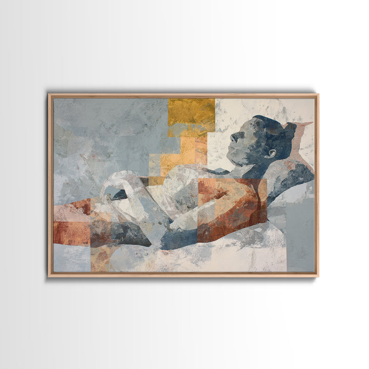 Classical Reclining Figure Implied Through Line Art Canvas Print, Master Bedroom, Above Bed Decor, Bedroom Decor, Sanctuary, MAS-3x2-26