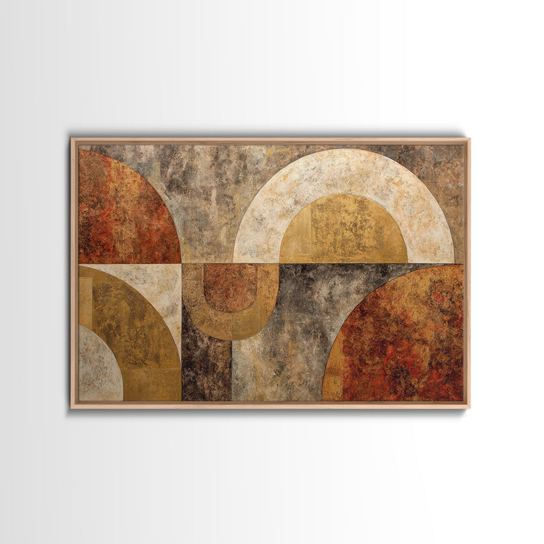 Gold Accented Abstract Arches Framed Canvas Print, Master Bedroom, Textured Painting, Bedroom Decor, Abstract Art, Sanctuary, MAS-3x2-60