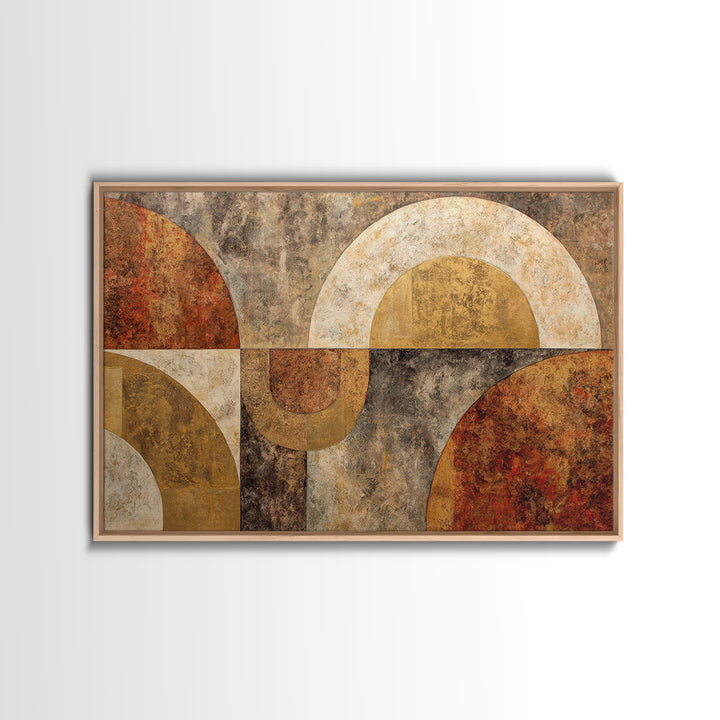Gold Accented Abstract Arches Framed Canvas Print, Master Bedroom, Textured Painting, Bedroom Decor, Abstract Art, Sanctuary, MAS-3x2-60