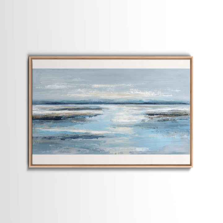 Hotel Coastal Landscape Canvas Print, Master Bedroom, Neutral Decor, Bedroom Decor, Oil Painting, Sanctuary, Home Decor, MAS-3x2-73