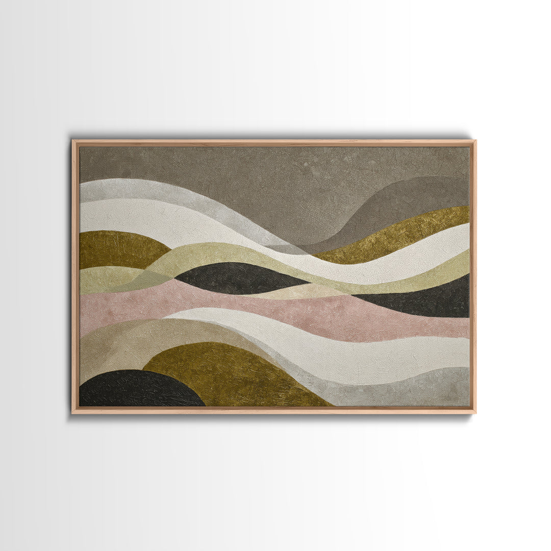 Abstract Wave Forms Framed Canvas Print, Master Bedroom, Bedroom Decor, Abstract Art, Sanctuary, Farmhouse Wall Art, MAS-3x2-96