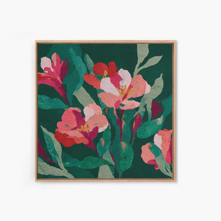 Matisse Inspired Cutouts with Vivid Floral Motifs Canvas Print, Maximalist Art, Retro Wall Art, Living Room Decor, Maximal, MAX-1x1-10