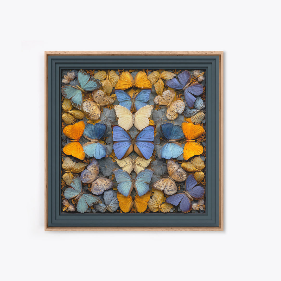 Framed Butterfly Collection Canvas Print, Maximalist Art, Art Nouveau, Living Room Decor, Maximal, Living Room Wall Art, MAX-1x1-23