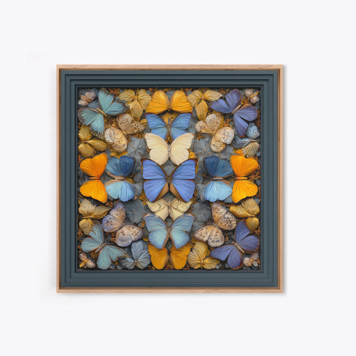 Framed Butterfly Collection Canvas Print, Maximalist Art, Art Nouveau, Living Room Decor, Maximal, Living Room Wall Art, MAX-1x1-23