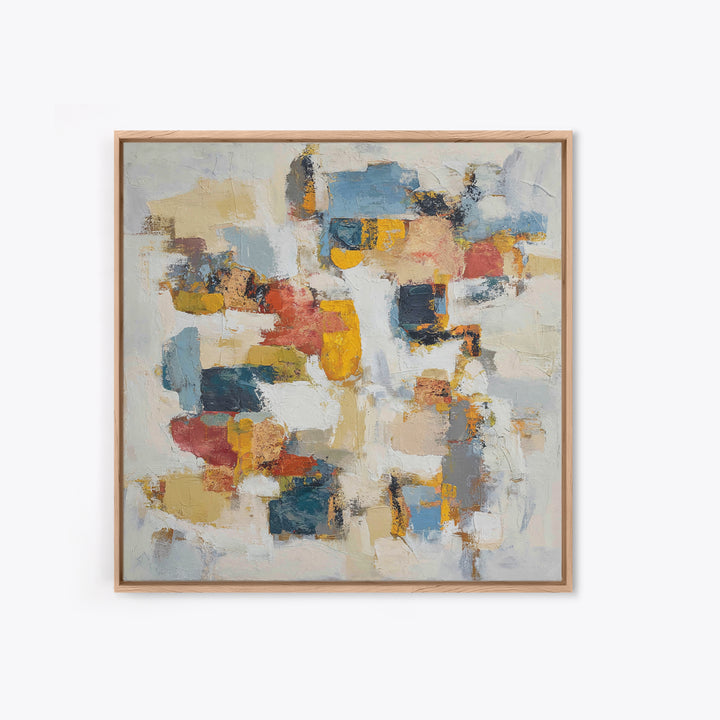Chaotic Joyful Abstract Framed Canvas Print, Maximalist Art, Modern Art, Living Room Decor, Fine Art, Maximal, MAX-1x1-46