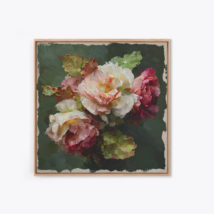 Baroque Roses Mixed Canvas Print, Maximalist Art, Leopard Print, Living Room Decor, Abstract Art, Maximal, Minimalist Decor, MAX-1x1-54